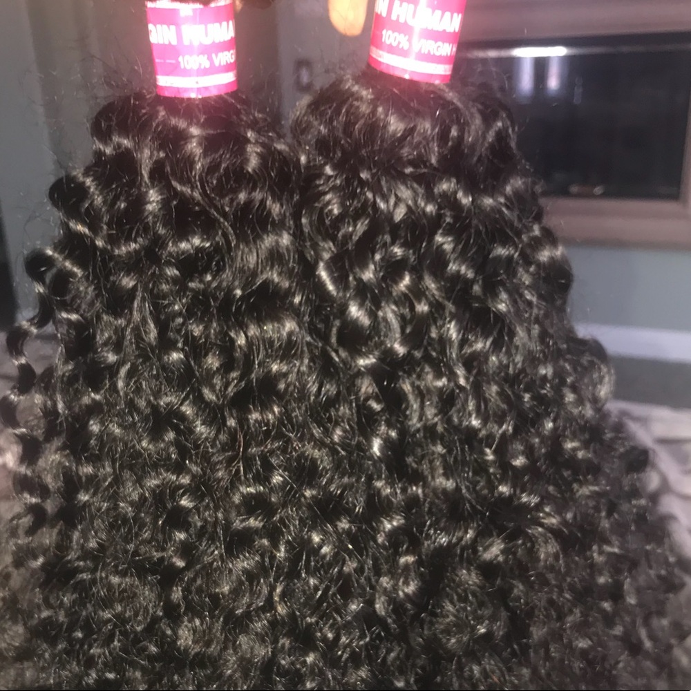 7A Peruvian Curly Hair, 20,20,22,22 Inches